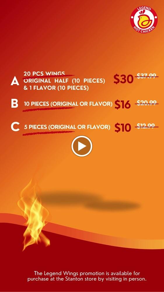 Legend Hot Chicken Stanton Menu image 4